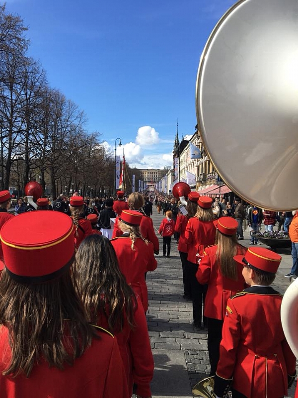Kongsgrdmoen Skolekorps , april 2018. NMF 100-rsjubileum